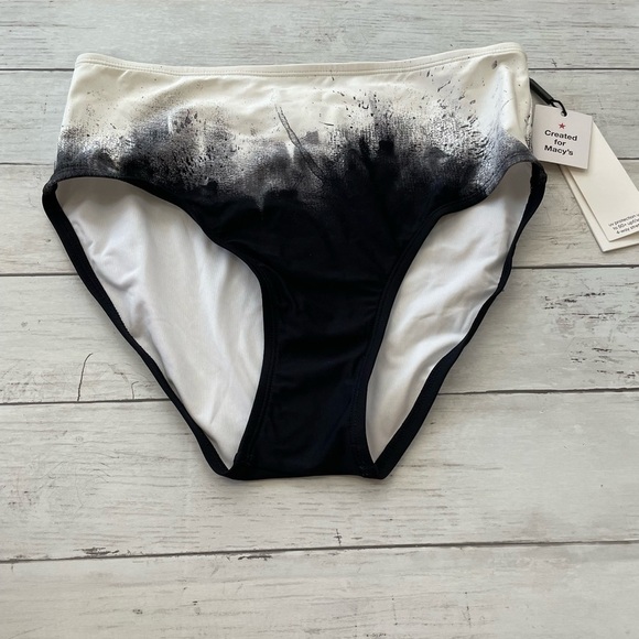 Calvin Klein Women's Printed High Waist Bikini Bottoms Swimsuit Black - Picture 2 of 8